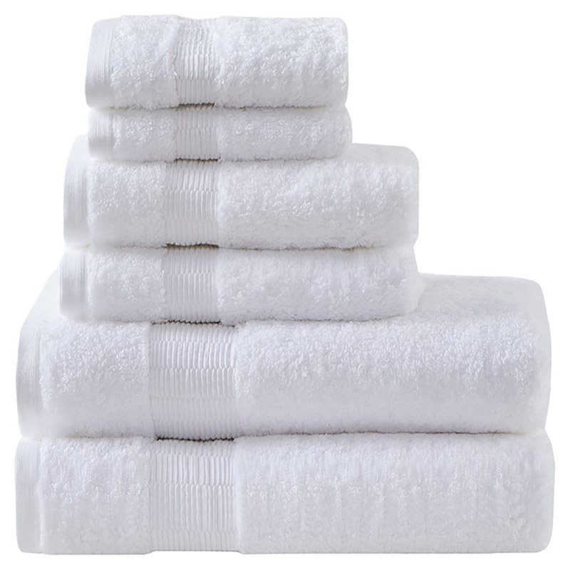 Madison Park Signature Luce 6-Piece Egyptian Cotton Towel Set in White
