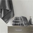 Madison Park Signature 6-Piece Transitional Cotton Bath Towel Set in Charcoal