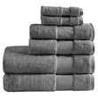 Madison Park Signature 6-Piece Transitional Cotton Bath Towel Set in Charcoal