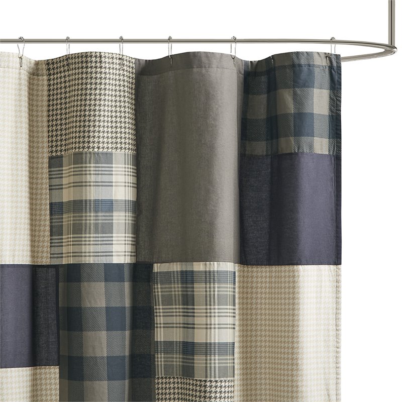 Woolrich Winter Hills Cotton Printed Lined Shower Curtain in Multi-Color