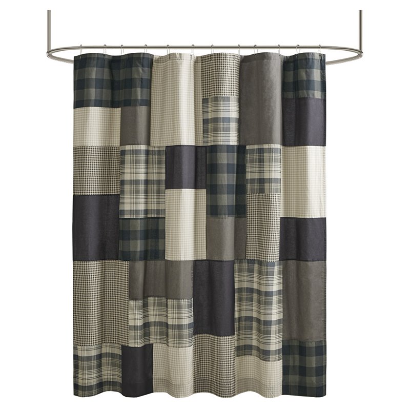 Woolrich Winter Hills Cotton Printed Lined Shower Curtain in Multi-Color