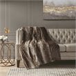 Madison Park Modern Faux Tip Dyed Brushed Long Fur Throw in Brown