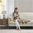 Madison Park Modern Faux Tip Dyed Brushed Long Fur Throw in Brown