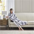 Madison Park Modern Faux Tip Dyed Brushed Long Fur Throw in Gray