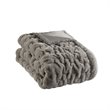 Madison Park Modern Solid Brushed Long Fur Knitted Throw in Gray