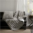 Madison Park Modern Solid Brushed Long Fur Knitted Throw in Gray