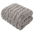 Madison Park Modern Solid Brushed Long Fur Knitted Throw in Gray