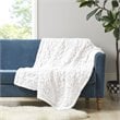 Madison Park Modern Solid Brushed Long Fur Knitted Throw in Ivory