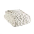 Madison Park Modern Solid Brushed Long Fur Knitted Throw in Ivory