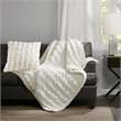 Madison Park Modern Solid Brushed Long Fur Knitted Throw in Ivory