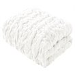 Madison Park Modern Solid Brushed Long Fur Knitted Throw in Ivory
