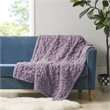 Madison Park Modern 100 Percent Polyester Fabric Solid Long Fur Throw in Purple
