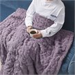 Madison Park Modern 100 Percent Polyester Fabric Solid Long Fur Throw in Purple