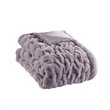 Madison Park Modern 100 Percent Polyester Fabric Solid Long Fur Throw in Purple