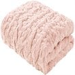 Madison Park Modern 100 Percent Polyester Fabric Solid Long Fur Throw in Pink