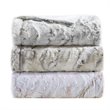 Madison Park Sachi Modern Printed Knitted Long Fur Throw in Gray