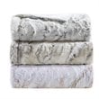 Madison Park Sachi Modern Printed Knitted Long Fur Throw in Natural