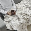Madison Park Sachi Modern Printed Knitted Long Fur Throw in Natural