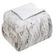 Madison Park Sachi Modern Printed Knitted Long Fur Throw in Natural