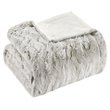 Madison Park Contemporary Faux Tip Dyed Brushed Long Fur Throw in Brown