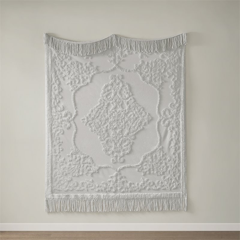 Madison Park Contemporary Cotton Chenille Tufted Throw in Pink