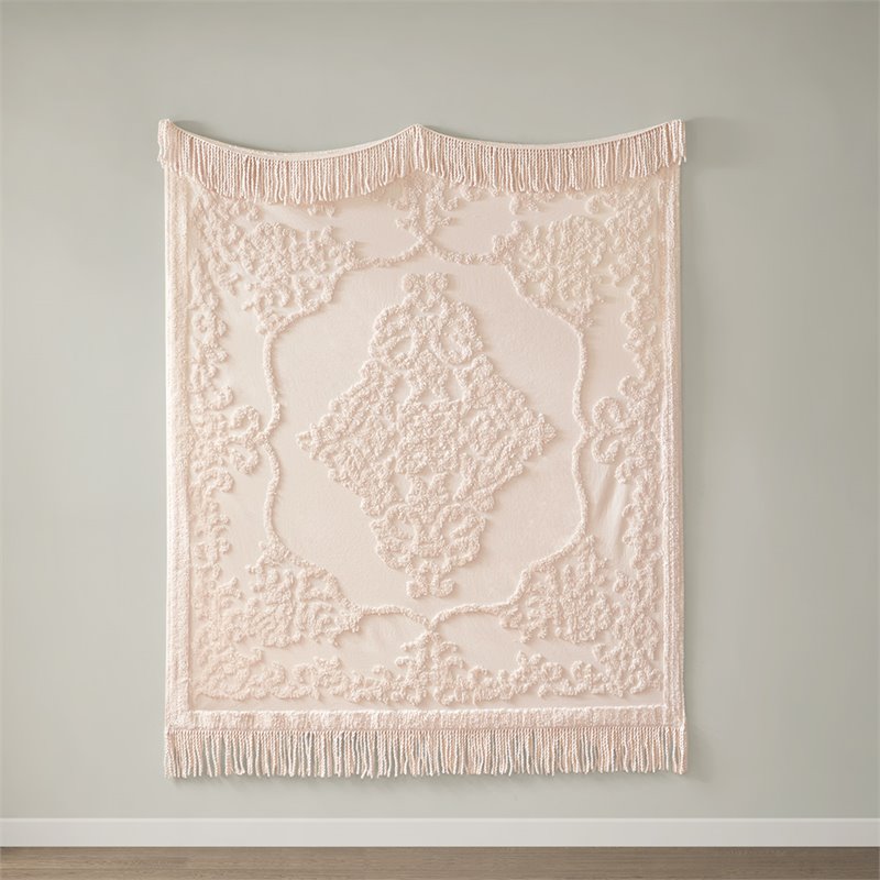 Madison Park Contemporary Cotton Chenille Tufted Throw in Pink
