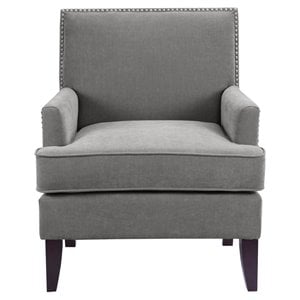 Madison Park Colton 35.25&quot Polyester Fabric and Solid Wood Chair in Gray