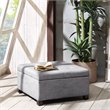 Madison Park Aspen Fabric & Solid Wood Button Tufted Storage Ottoman in Charcoal