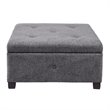 Madison Park Aspen Fabric & Solid Wood Button Tufted Storage Ottoman in Charcoal
