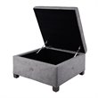 Madison Park Aspen Fabric & Solid Wood Button Tufted Storage Ottoman in Charcoal