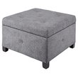 Madison Park Aspen Fabric & Solid Wood Button Tufted Storage Ottoman in Charcoal