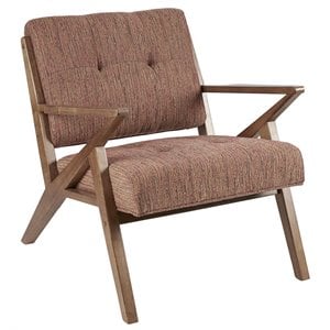 INK+IVY Rocket 32.5&quot Mid-Century Fabric and Solid Wood Lounge in Orange