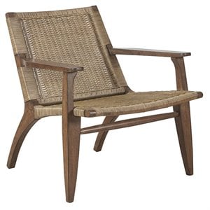 Madison Park Clearwater 31.38&quot Rattan and Solid Wood Accent Chair in Natural