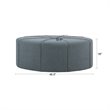 Madison Park Ferris Oval Fabric and Solid Wood Ottoman in Charcoal Gray