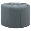 Madison Park Ferris Oval Fabric and Solid Wood Ottoman in Charcoal Gray