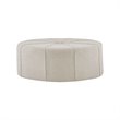 Madison Park Ferris Oval Fabric and Solid Wood Ottoman in Cream