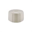 Madison Park Ferris Oval Fabric and Solid Wood Ottoman in Cream