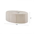 Madison Park Ferris Oval Fabric and Solid Wood Ottoman in Cream