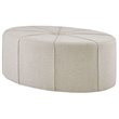 Madison Park Ferris Oval Fabric and Solid Wood Ottoman in Cream