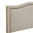 Madison Park Nadine Fabric and Wood King Headboard in Natural