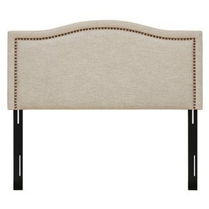 madison park nadine fabric and wood king headboard in natural