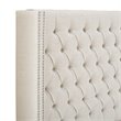 Madison Park Amelia Transitional Fabric and Wood Queen Headboard in Cream