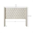 Madison Park Amelia Transitional Fabric and Wood Queen Headboard in Cream
