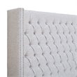 Madison Park Amelia Transitional Fabric and Wood Queen Headboard in Gray