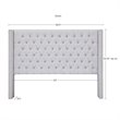Madison Park Amelia Transitional Fabric and Wood Queen Headboard in Gray