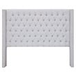 Madison Park Amelia Transitional Fabric and Wood Queen Headboard in Gray