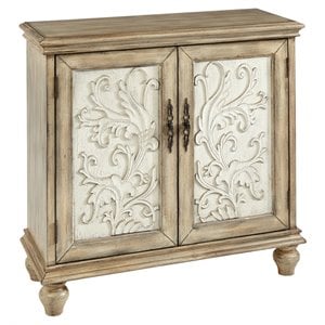 Madison Park Driscoll 34&quot 2-Door MDF and Solid Wood Cabinet in Natural