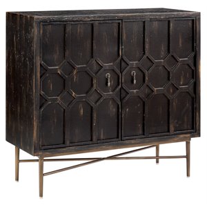 Madison Park Hanley 34&quot 2-Door MDF and Metal Accent Cabinet in Black/Bronze