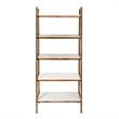 Madison Park Parker Mid-Century Rubber Wood Bookcase in Off White/Pecan