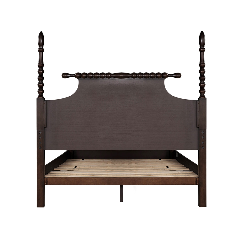 Madison Park Signature Beckett Traditional Wood Queen Bed in Deep Brown